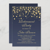 Uitnodiging Golden confetti Retirement Party (Voorkant / Achterkant)