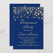 Uitnodiging Golden confetti Retirement Party (Voorkant / Achterkant)