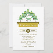 Uitnodiging Golden Deer Forest Kerstparty (Voorkant)