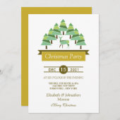 Uitnodiging Golden Deer Forest Kerstparty (Voorkant / Achterkant)
