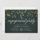 Uitnodiging Golden Garland Engagement Party (Voorkant)