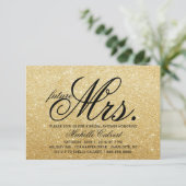 Uitnodiging - Golden Glitter Vrijgezellenfeest fut (Staand voorkant)