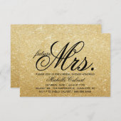 Uitnodiging - Golden Glitter Vrijgezellenfeest fut (Voorkant / Achterkant)