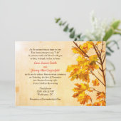 Uitnodiging Golden Leaves Fall Wedding Party (Staand voorkant)