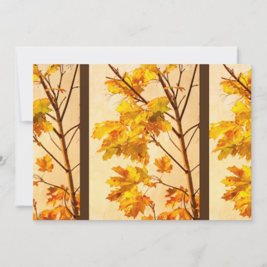 Uitnodiging Golden Leaves Fall Wedding Party (Achterkant)