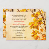 Uitnodiging Golden Leaves Fall Wedding Party (Voorkant / Achterkant)