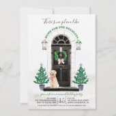 Uitnodiging Golden Retriever Holiday Party (Voorkant)