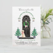 Uitnodiging Golden Retriever Holiday Party (Staand voorkant)