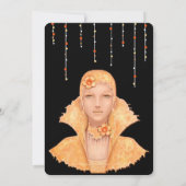 Uitnodiging Golden Retro Woman van de Dag van het  (Achterkant)