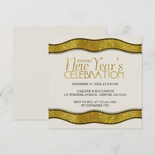Uitnodiging Golden Ribbon New Years