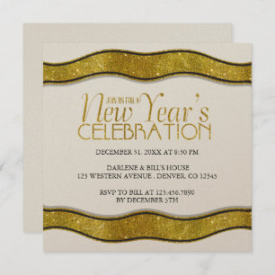 Uitnodiging Golden Ribbon New Years