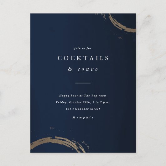 Uitnodiging Golden Rings Cocktail Party (Voorkant)