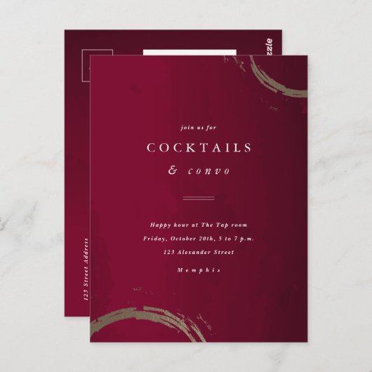 Uitnodiging Golden Rings Cocktail Party (Voorkant / Achterkant)