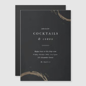 Uitnodiging Golden Rings Cocktail Party Magnetische Uitnodiging (Voorkant / Achterkant)