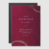 Uitnodiging Golden Rings Cocktail Party Magnetische Uitnodiging (Voorkant / Achterkant)