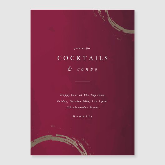 Uitnodiging Golden Rings Cocktail Party Magnetische Uitnodiging (Voorkant)