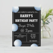 Uitnodiging Golf Ball Party (Staand voorkant)