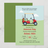 Uitnodiging Golf Cart en Course Retirement Party (Voorkant / Achterkant)