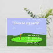 Uitnodiging Golf Course Party (Staand voorkant)