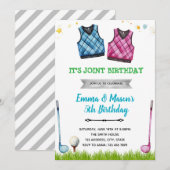 Uitnodiging golf gezamenlijk feest (Voorkant / Achterkant)