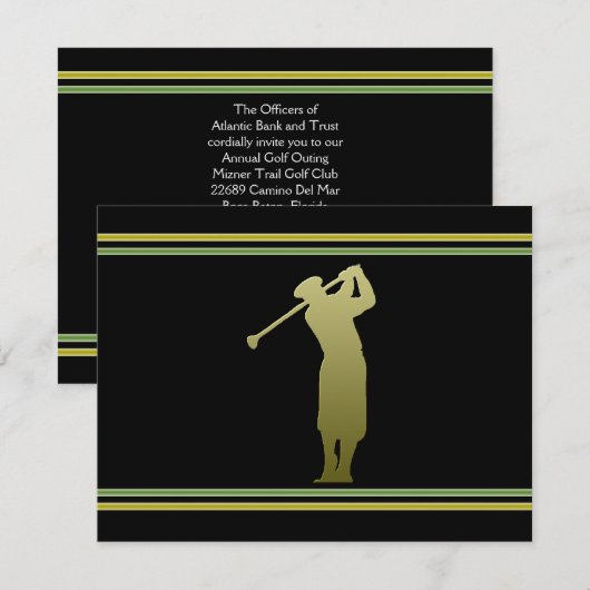 Uitnodiging Golf Outing Party (Voorkant / Achterkant)