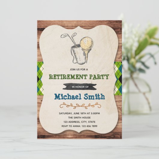 Uitnodiging Golf-partij (Staand voorkant)