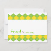 Uitnodiging Golf Party Argyle Preppy (Voorkant)