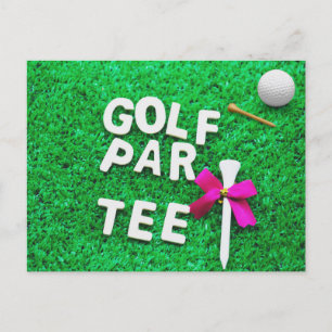 Uitnodiging Golf Party Par T-shirt om groen gras t