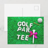 Uitnodiging Golf Party Par T-shirt om groen gras t (Voorkant / Achterkant)