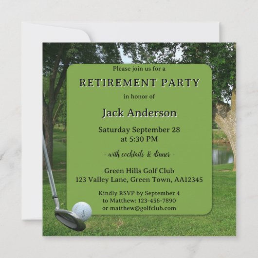 Uitnodiging Golf Retirement (Achterkant)