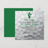 Uitnodiging Golfbal Green Golf Retirement Party (Voorkant / Achterkant)