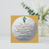 Uitnodiging Golfbal Green Golf Retirement Party (Staand voorkant)