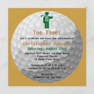Uitnodiging Golfbal Green Golf Retirement Party