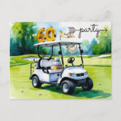 Uitnodiging golfparty Bewaar de datum 60ste verjaa Briefkaart (Voorkant)