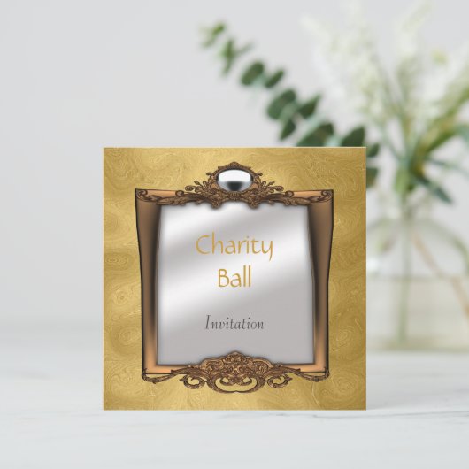 Uitnodiging Gouden Bal voor Goed Doel (Staand voorkant)