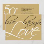 Uitnodiging gouden bruiloft (Voorkant / Achterkant)