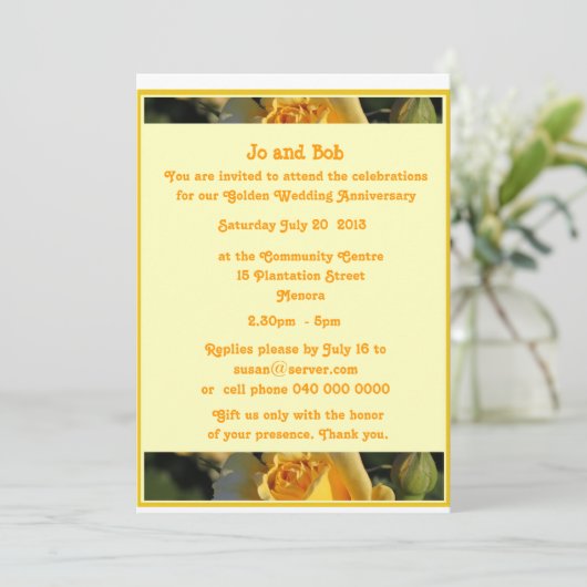 Uitnodiging Gouden Bruiloft (Staand voorkant)