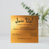 Uitnodiging 'Gouden Gloed' 13,5 cm (Staand voorkant)