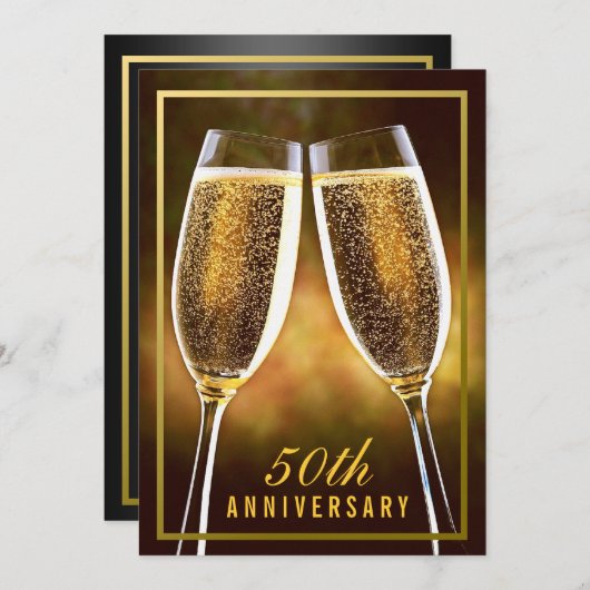 Uitnodiging gouden huwelijksjubileum (Voorkant / Achterkant)