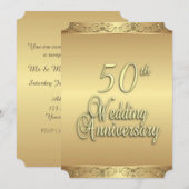 Uitnodiging gouden huwelijksjubileum (Voorkant / Achterkant)