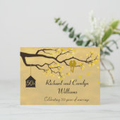 Uitnodiging Gouden Huwelijksjubileum Liefdesvogels (Staand voorkant)