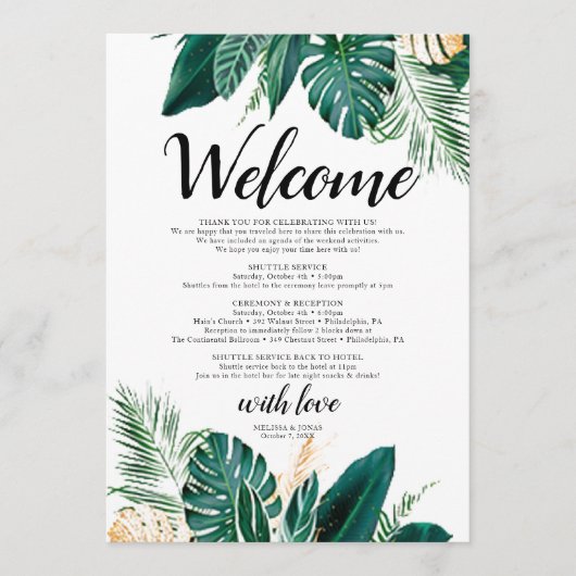 Uitnodiging Gouden Palm welkomstbrief Trouw uitnod (Voorkant)