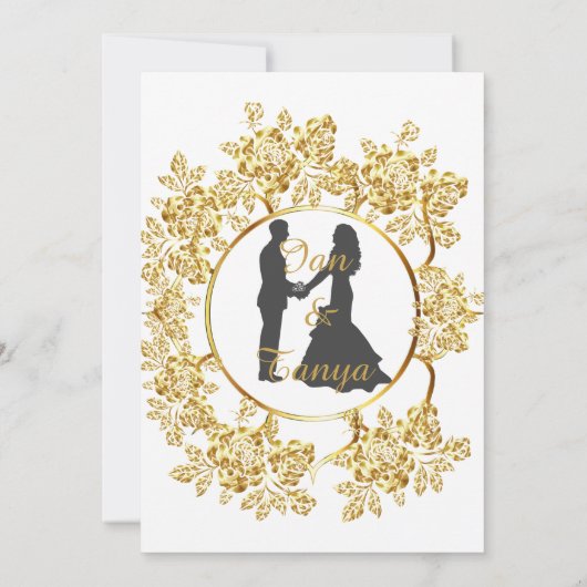 Uitnodiging Gouden set bruiloft (Achterkant)
