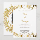 Uitnodiging Gouden set bruiloft (Voorkant / Achterkant)