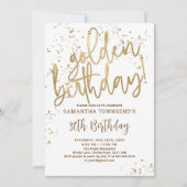 Uitnodiging Gouden Verjaardag Alles Wit Goud Dames (Voorkant)