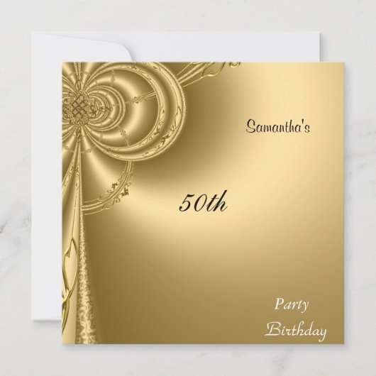 Uitnodiging Gouden Verjaardagsfeest (Voorkant)