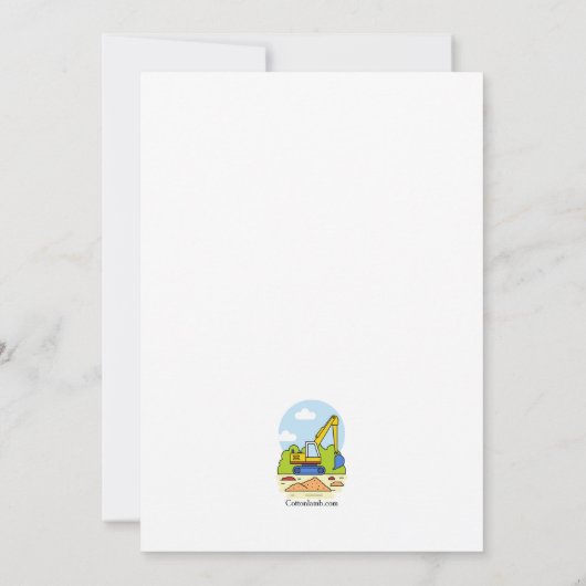 Uitnodiging graafmachine (Achterkant)