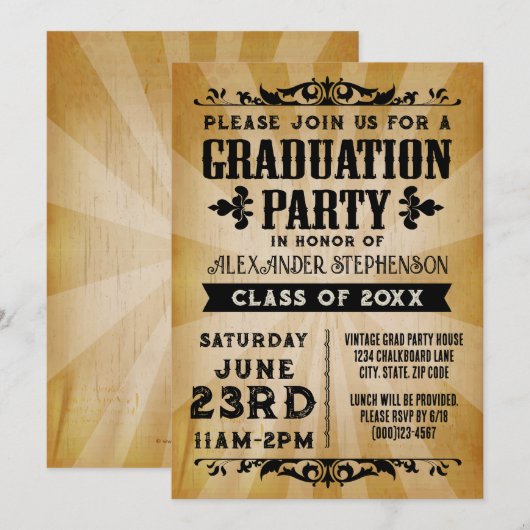 Uitnodiging  Graduation Party (Voorkant / Achterkant)
