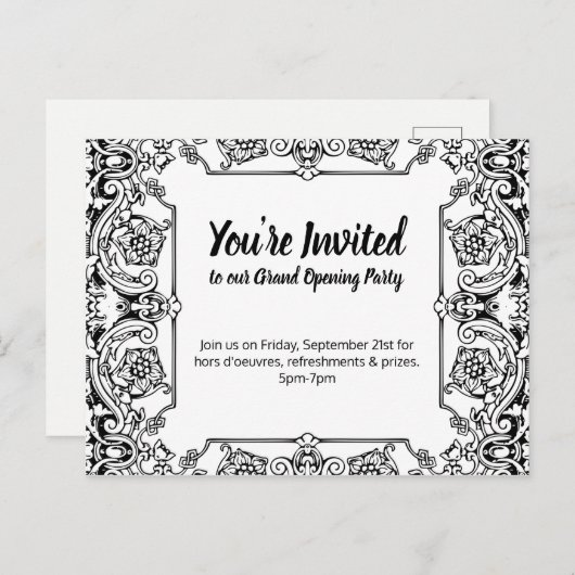 Uitnodiging Grand Opening Party (Voorkant / Achterkant)