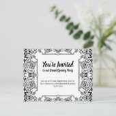 Uitnodiging Grand Opening Party Briefkaart (Staand voorkant)